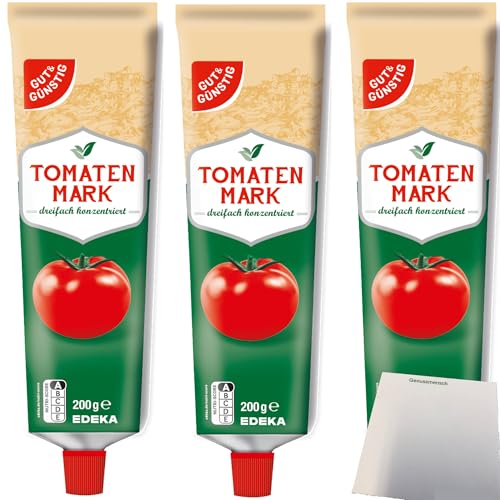 Gut&Günstig Tomatenmark dreifach konzentriert 3er Pack (3x200g Tube) + usy Block von usy