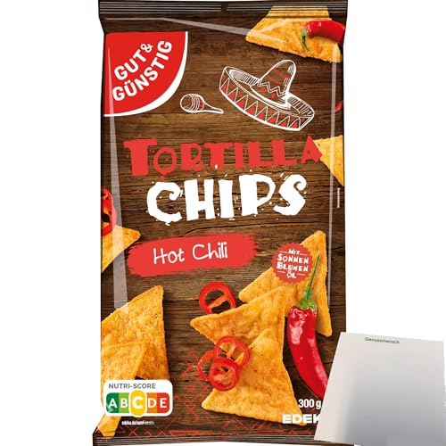 Gut&Günstig Tortilla Chips Hot Chili (300g Packung) + usy Block von usy