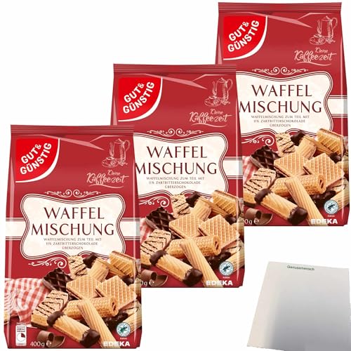 Gut&Günstig Waffelmischung Gebäck 3er Pack (3x400g Packung) + usy Block von usy