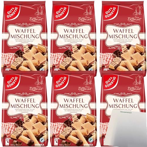 Gut&Günstig Waffelmischung Gebäck 6er Pack (6x400g Packung) + usy Block von usy