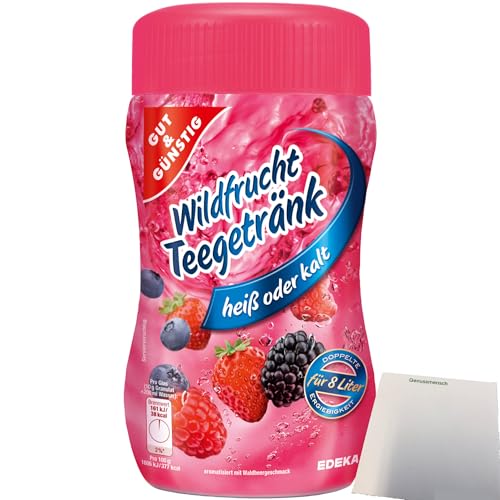 Gut&Günstig Wildfrucht-Teegetränk kalt oder heiß zu genießen 50% kalorienreduziert (400g Packung) + usy Block von usy