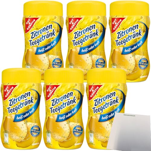 Gut&Günstig Zitronen-Teegetränk kalt oder heiß zu genießen 50% kalorienreduziert 6er Pack (6x400g Packung) + usy Block von usy