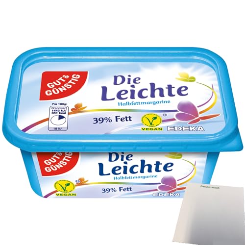 Gut&Günstig die Leichte Halbfettmargarine vegan 39% Fett (500g Packung) + usy Block von usy