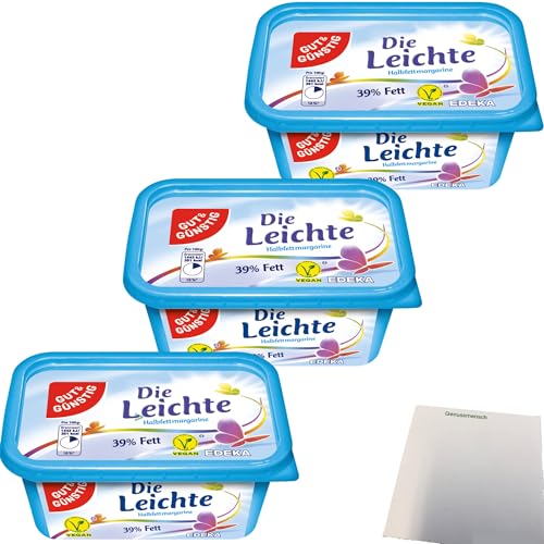 Gut&Günstig die Leichte Halbfettmargarine vegan 39% Fett 3er Pack (3x500g Packung) + usy Block von usy