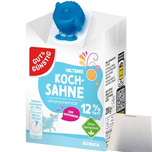 Gut&Günstig haltbare Kochsahne 12% Fett (200g Packung) + usy Block von usy