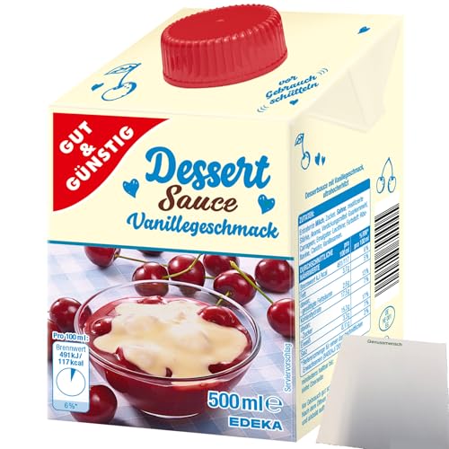 Gut&Günstig sahnige Dessertsauce mit Vanillegeschmack (500ml Packung) + usy Block von usy