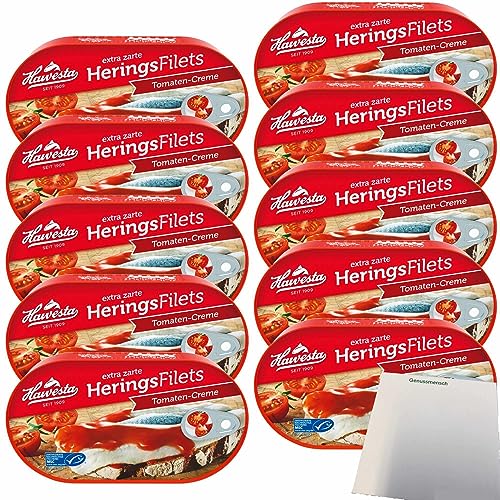 Hawesta Heringsfilets in Tomaten-Creme MSC VPE (10x200g Dose) + usy Block von usy