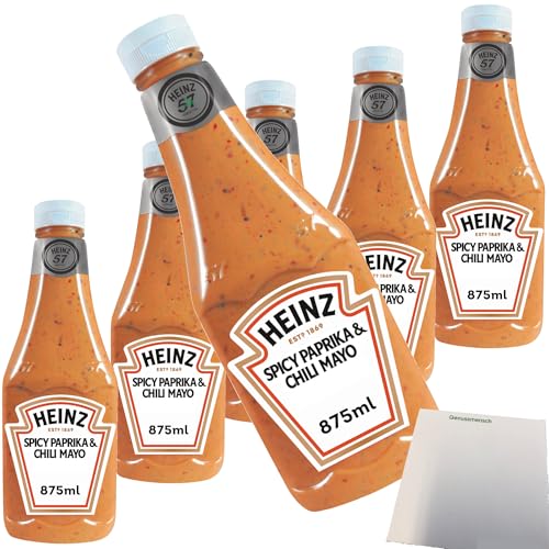 Heinz Spicy Paprika und Chili würzige Mayo 6er Pack (6x875ml Flasche) + usy Block von usy