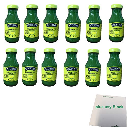 Hitchcock Limette Pur 12er Pack (12x200ml Flasche) + usy Block von usy