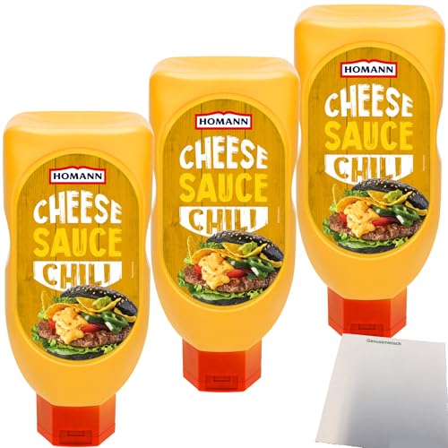 Homann Chili Cheese Sauce 3er Pack (3x450ml Flasche) + usy Block von usy
