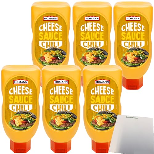 Homann Chili Cheese Sauce 6er Pack (6x450ml Flasche) + usy Block von usy