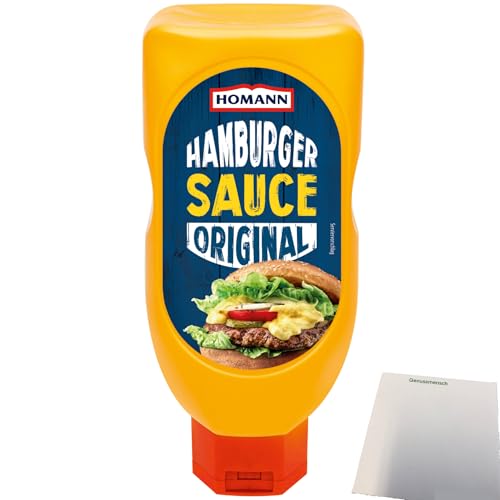 Homann Hamburger Sauce The Original (450ml Kopfstehflasche) + usy Block von usy