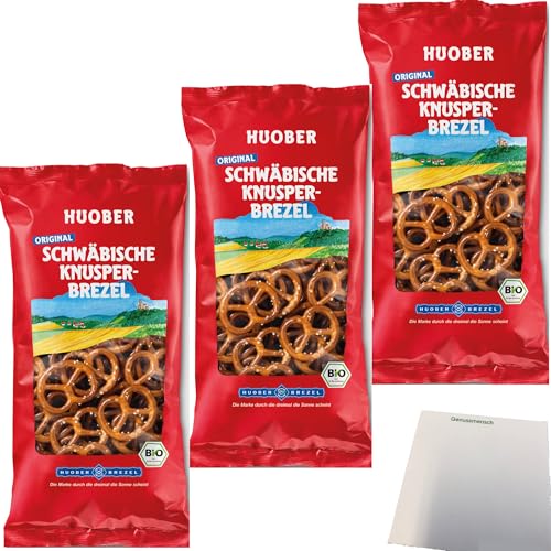 Huober Original Schwäbische Knusperbrezeln 3er Pack (3x175g Packung) + usy Block von usy