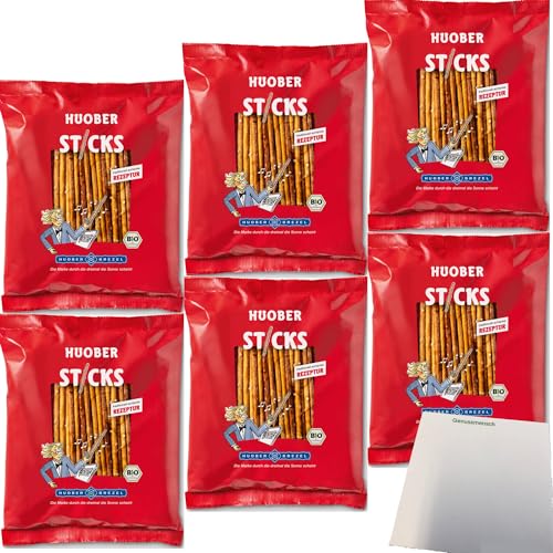 Huober Sticks Bio Salzstangen 6er Pack (6x175g Packung) + usy Block von usy
