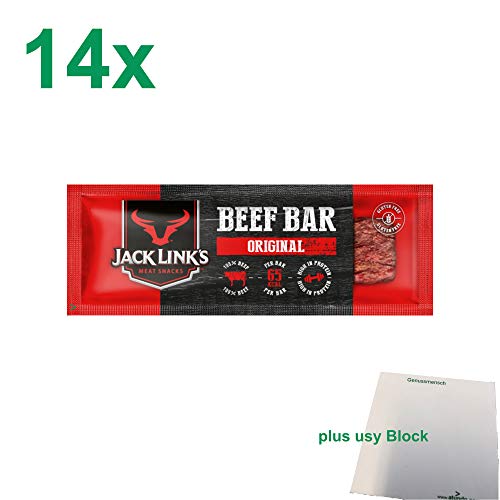 Jack Link's Beef Bar Original (14x22,5g Packung) + usy Block von usy