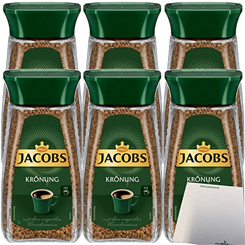 Jacobs Krönung löslicher Kaffee Instantkaffee 6er Pack (6x200g Glas) + usy Block von usy