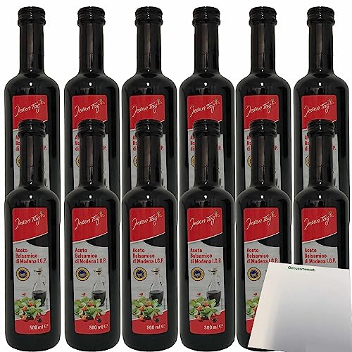 Jeden Tag Aceto Balsamico di Modena I.G.P Essig dunkel 12er Pack (12x500ml Flasche) + usy Block von usy