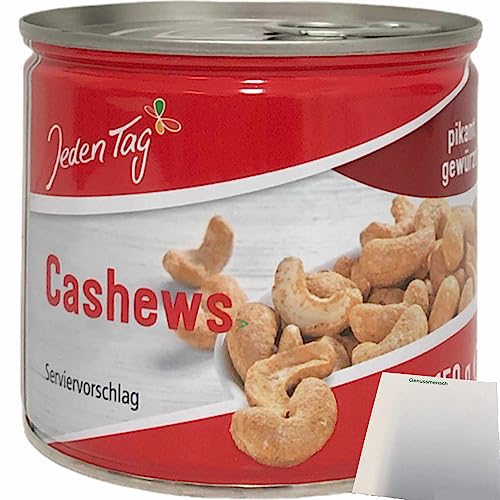 Jeden Tag Cashews pikant gewürzt Cashewkerne (150g Dose) + usy Block von usy