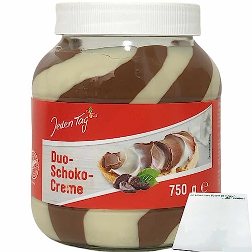 Jeden Tag Duo-Schoko-Creme Süßer Brotaufstrich (750g Glas) + usy Block von usy