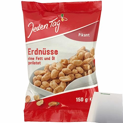 Jeden Tag Erdnüsse Pikant Gewürzt (150g Packung) + usy Block von usy