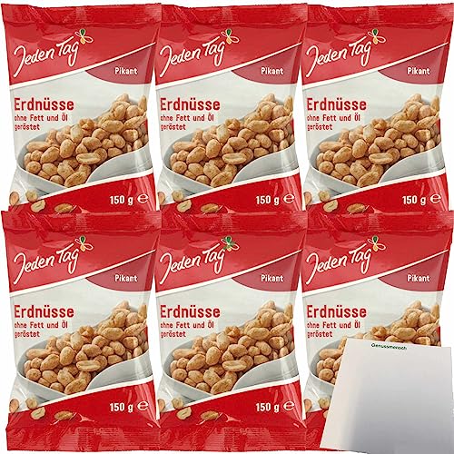 Jeden Tag Erdnüsse Pikant Gewürzt 6er Pack (6x150g Packung) + usy Block von usy