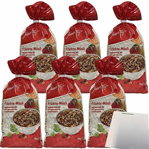 Jeden Tag Früchte-Müsli 6er Pack (6x1000g Packung) + usy Block von usy