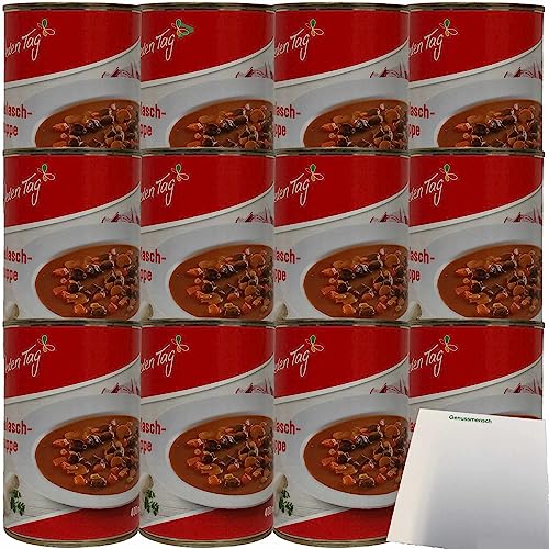 Jeden Tag Gulaschsuppe mit Rindfleisch 12er Pack (12x400ml Dose) + usy Block von usy