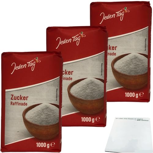 Jeden Tag Raffinade Zucker 3er Pack (3x1kg Packung) + usy Block von usy