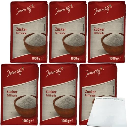 Jeden Tag Raffinade Zucker 6er Pack (6x1kg Packung) + usy Block von usy