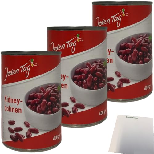 Jeden Tag Rote Kidneybohnen 3er Pack (3x255g ATG Dose) + usy Block von usy