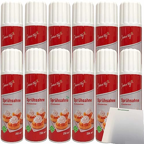 Jeden Tag Sprühsahne 30% 12er Pack (12x250 ml Dose) + usy Block von usy