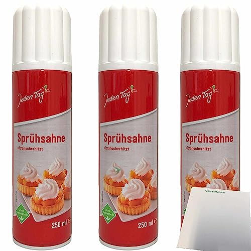 Jeden Tag Sprühsahne 30% 3er Pack (3x250 ml Dose) + usy Block von usy