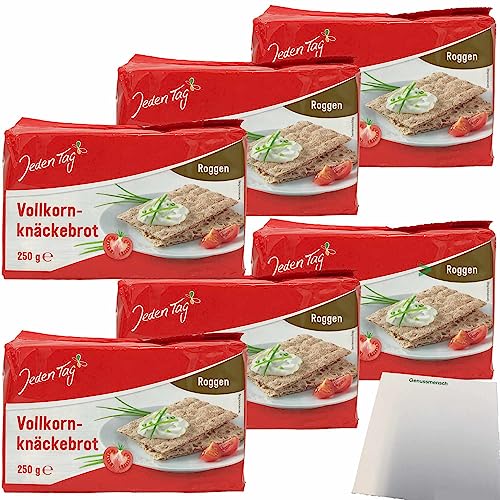 Jeden Tag Vollkorn Knäckebrot Roggen 6er Pack (6x250g Packung) + usy Block von usy