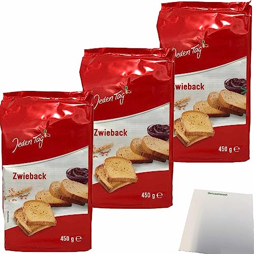 Jeden Tag Zwieback 3er Pack (3x450g Packung) + usy Block von usy