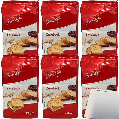 Jeden Tag Zwieback 6er Pack (6x450g Packung) + usy Block von usy