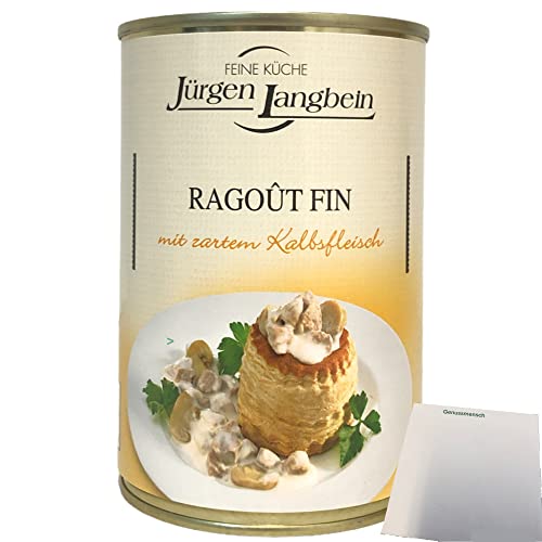Jürgen Langbein Ragout Fin mit zartem Kalbsfleisch 1er Pack (1x400g Dose) + usy Block von usy