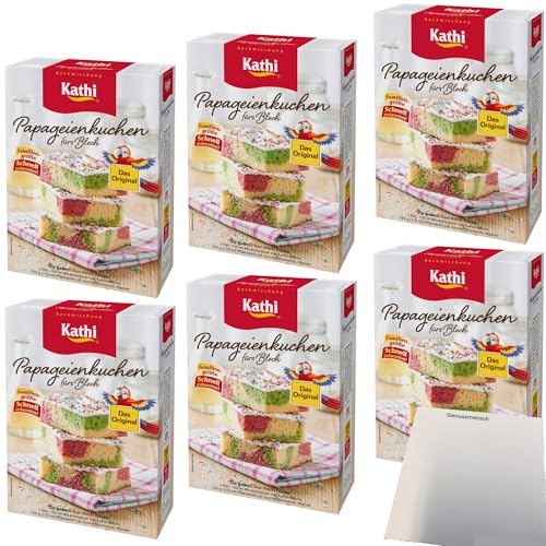 Kathi Backmischung Papageienkuchen fürs Blech 6er Pack (6x840g Packung) + usy Block von usy