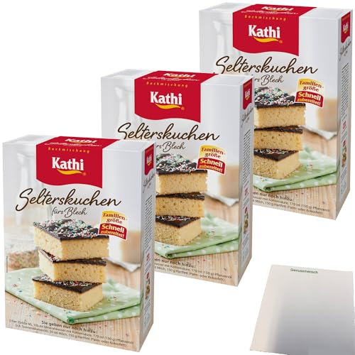 Kathi Backmischung Selterskuchen fürs Blech 3er Pack (3x670g Packung) + usy Block von usy