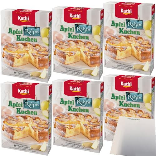 Kathi Backmischung für Apfel Rahm Kuchen 6er Pack (6x370g Packung) + usy Block von usy
