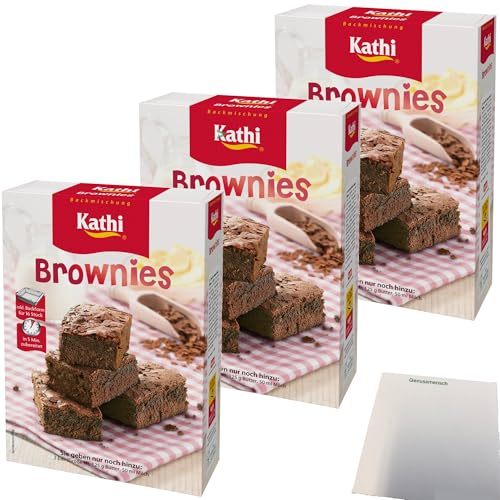 Kathi Backmischung für Brownies inkl. Backform 3er Pack (3x460g Packung) + usy Block von usy