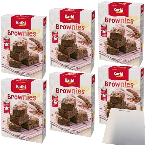 Kathi Backmischung für Brownies inkl. Backform 6er Pack (6x460g Packung) + usy Block von usy