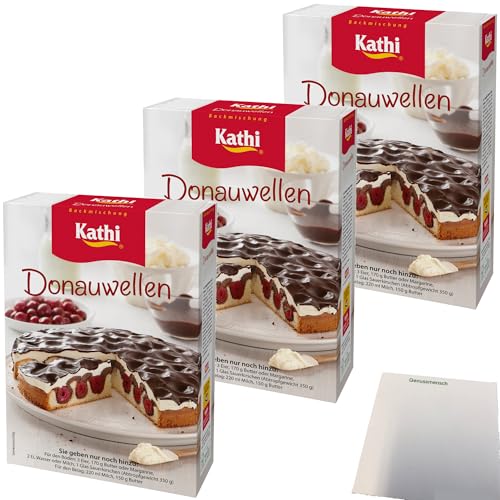 Kathi Backmischung für Donauwellen 3er Pack (3x490g Packung) + usy Block von usy