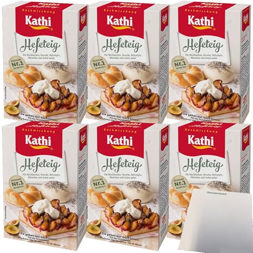 Kathi Backmischung für Hefeteig 6er Pack (6x400g Packung) + usy Block von usy