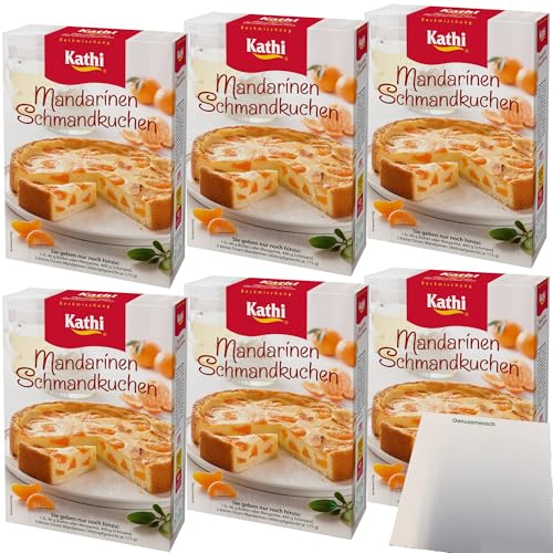 Kathi Backmischung für Mandarinen Schmandkuchen 6er Pack (6x460g Packung) + usy Block von usy