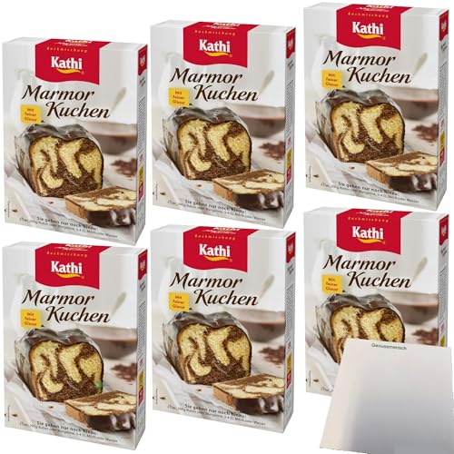 Kathi Backmischung für Marmorkuchen 6er Pack (6x450g Packung) + usy Block von usy