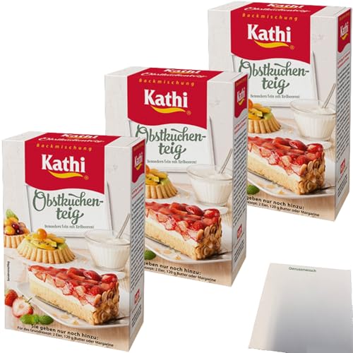 Kathi Backmischung für Obstkuchenteig 3er Pack (3x250g Packung) + usy Block von usy