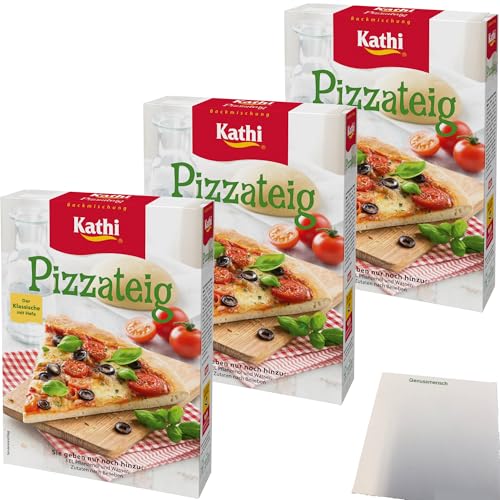 Kathi Backmischung für Pizzateig 3er Pack (3x400g Packung) + usy Block von usy