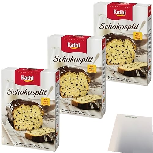 Kathi Backmischung für Schokosplit-Kuchen 3er Pack (3x450g Packung) + usy Block von usy