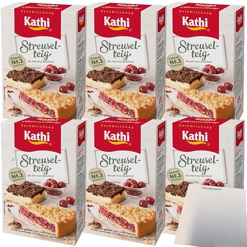 Kathi Backmischung für Streuselteig 6er Pack (6x420g Packung) + usy Block von usy