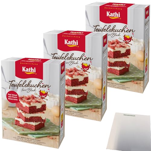 Kathi Backmischung für Teufelskuchen vom Blech 3er Pack (3x685g Packung) + usy Block von usy
